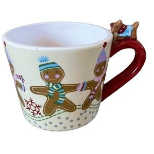 World Market Winter Ginger Bread Person Mug Scarves and Snowflakes